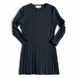 Vintage St. John Women’s Cable Knit Sweater Dress Sz P Black Santana Knit EUC